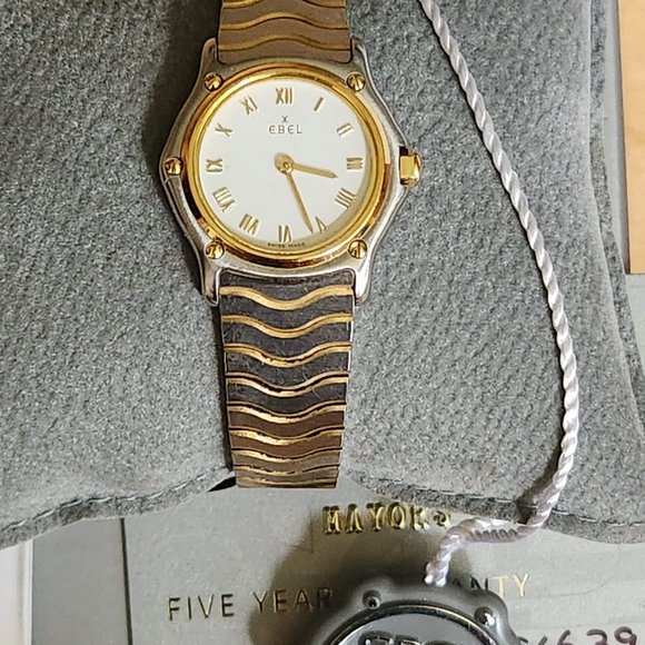 Ebel Accessories - ⌚ EBEL Classic Ladies Two Tone Stainless Steel & 18K Gold 23mm Case Wristwatch